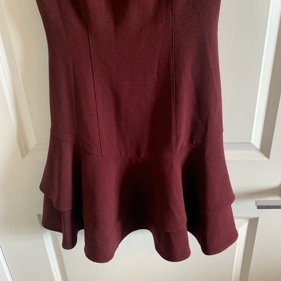 Eliza J Stretch Ruffle Crepe Black Mini Dress 0 - Picture 3 of 12